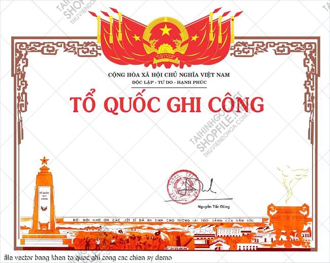 file vector bang khen to quoc ghi cong cac chien sy 